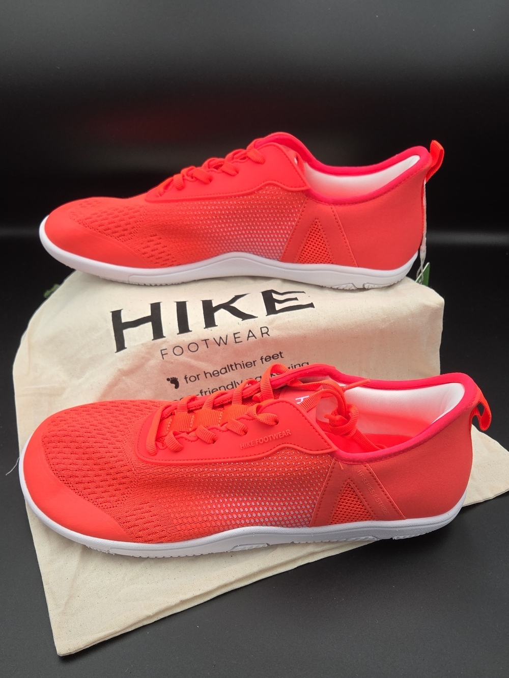 Hike Footwear Stride Orange Barefoot Wide Toe Box Lace Up Mens 10 10.5 Euro 43